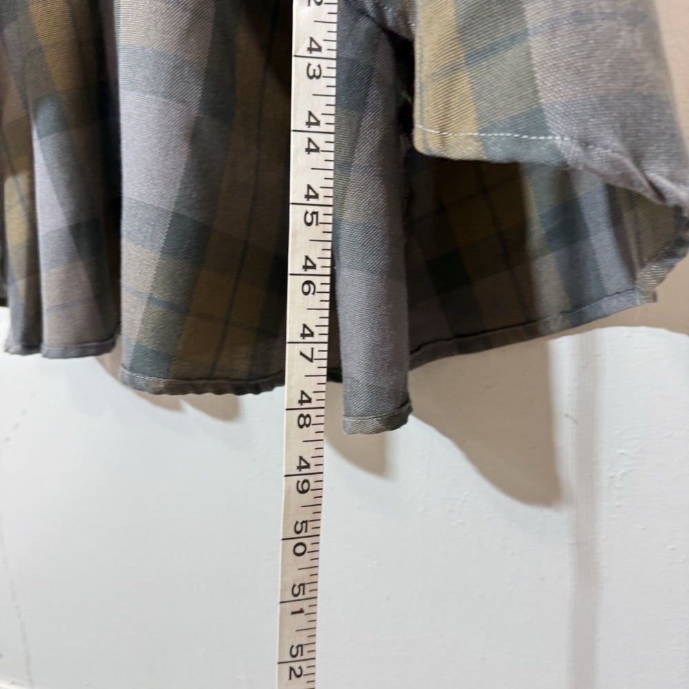Her Universe OutlanderDress Womens Sz S White Gray Brown Tartan Lace Up Hi Low - Picture 9 of 12